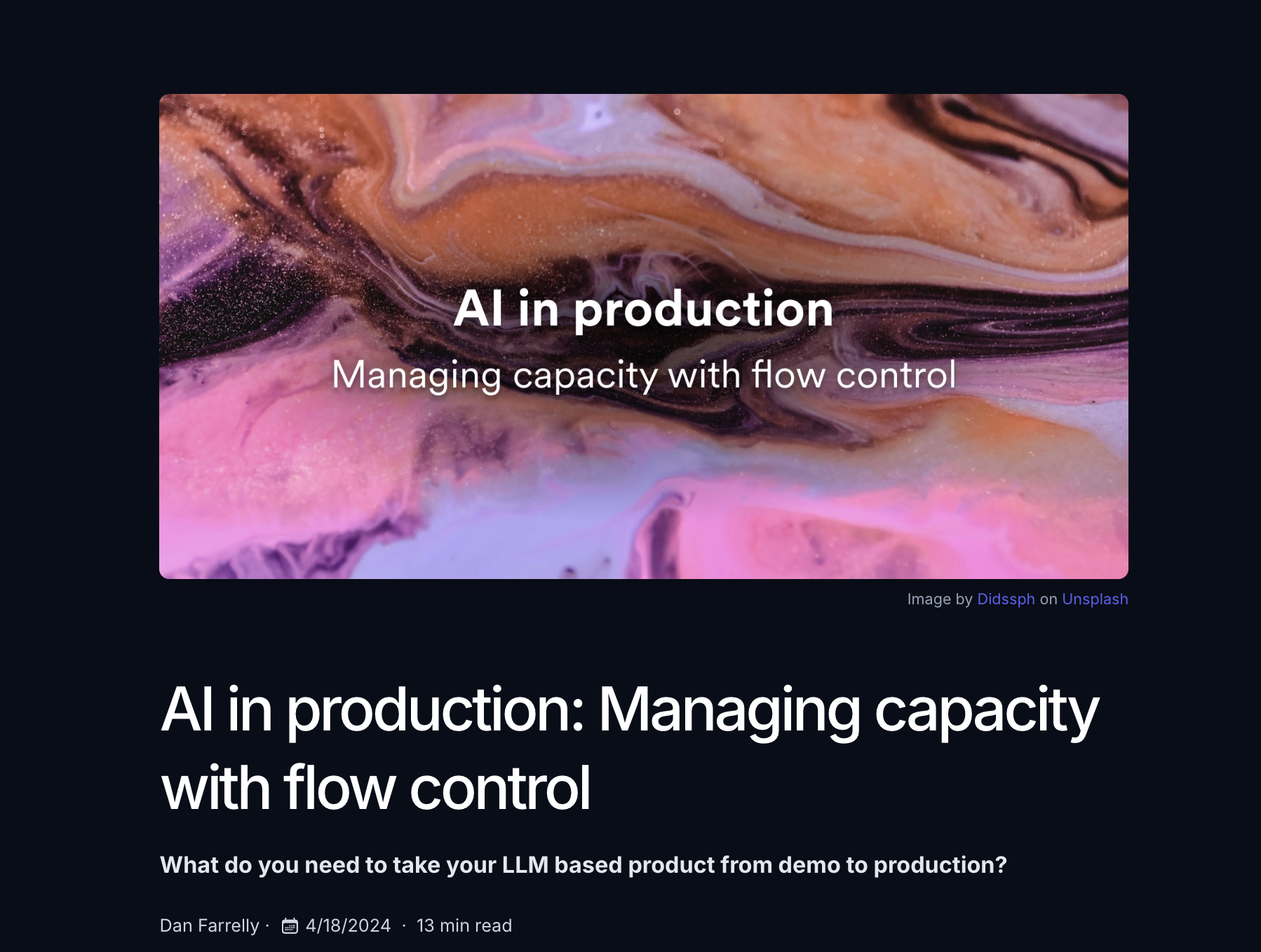 Blog: "AI in production: Managing capacity with flow control"